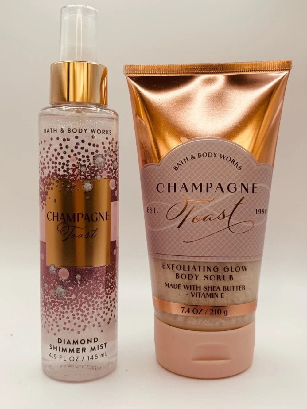 Bath & Body Works Champagne Toast Diamond Shimmer Mist & Exfoliating Glow Scrub
